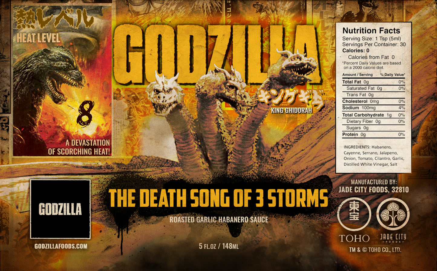 King Ghidorah's The Death Song of Three Storms: Roasted Garlic Habanero Hot Sauce