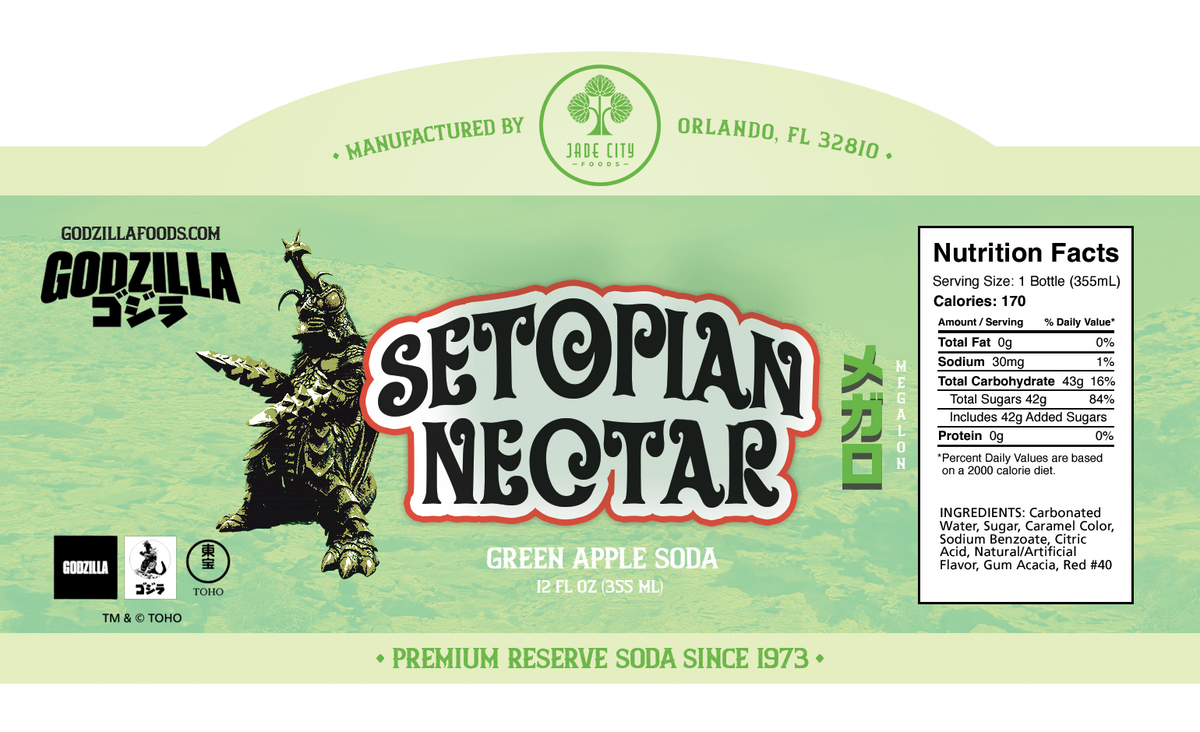 Godzilla Megalon's Setopian Nectar : Green Apple Soda