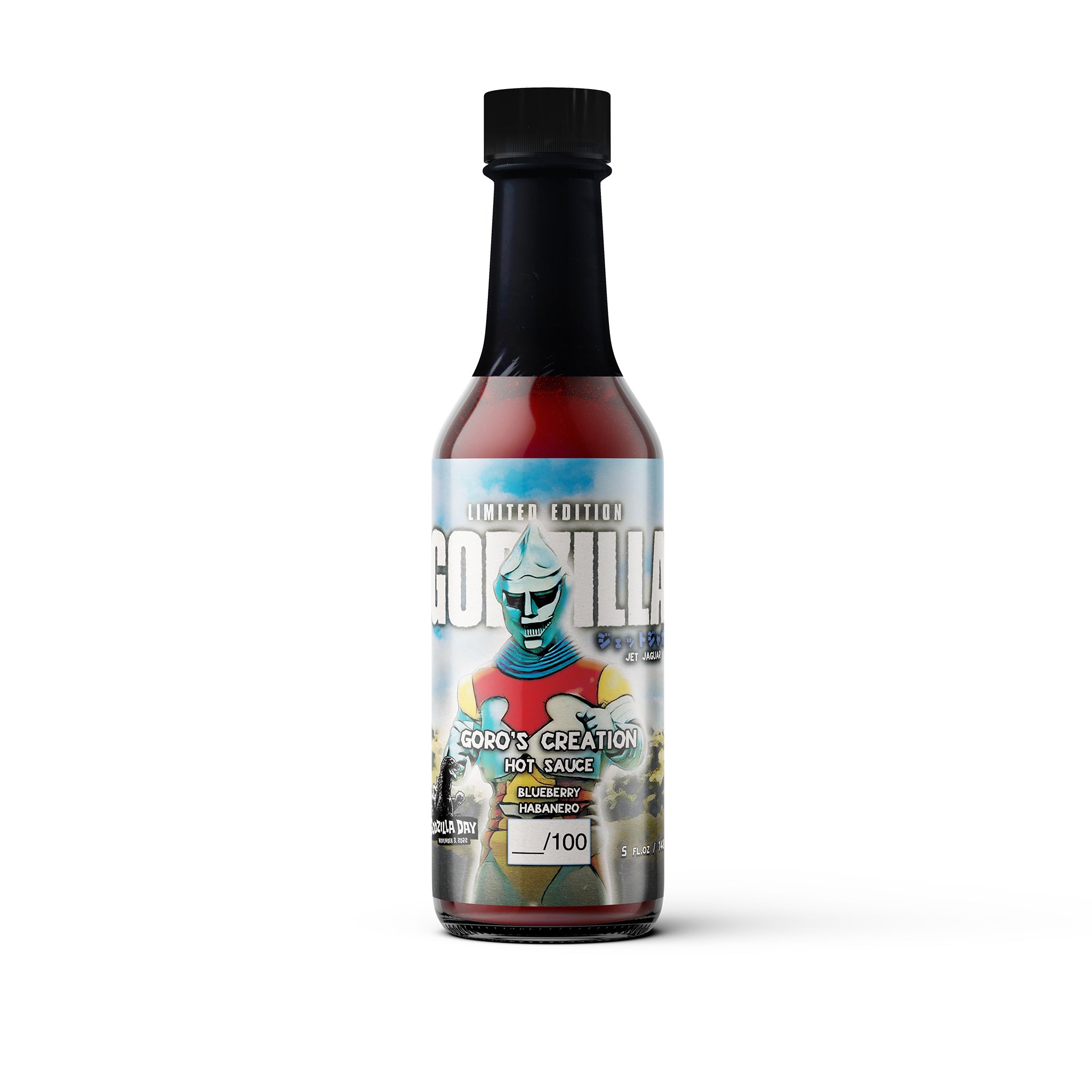 Jet Jaguar's Goro's Creation Blueberry Habanero Hot Sauce GODZILLA